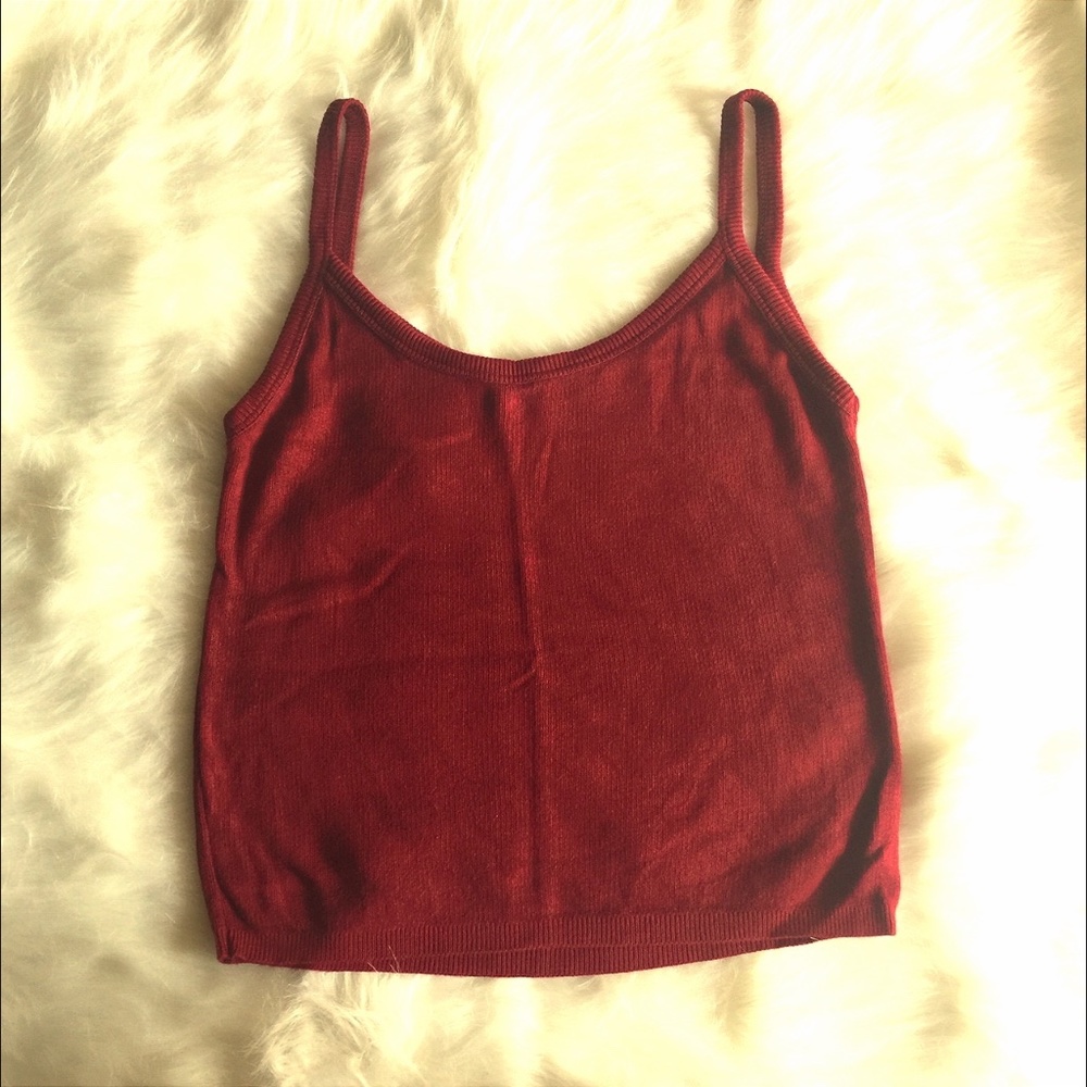 🌺 J.J. Basics Burgundy Spaghetti Strap Top M
